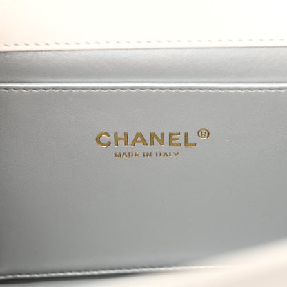 Chanel Shiny Calfskin Quilted Small Chain Top Handle Flap White 6 of 11