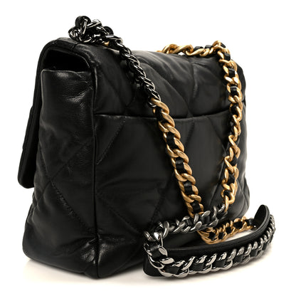 Chanel Goatskin Quilted Large Chanel 19 Flap Black 3 of 10