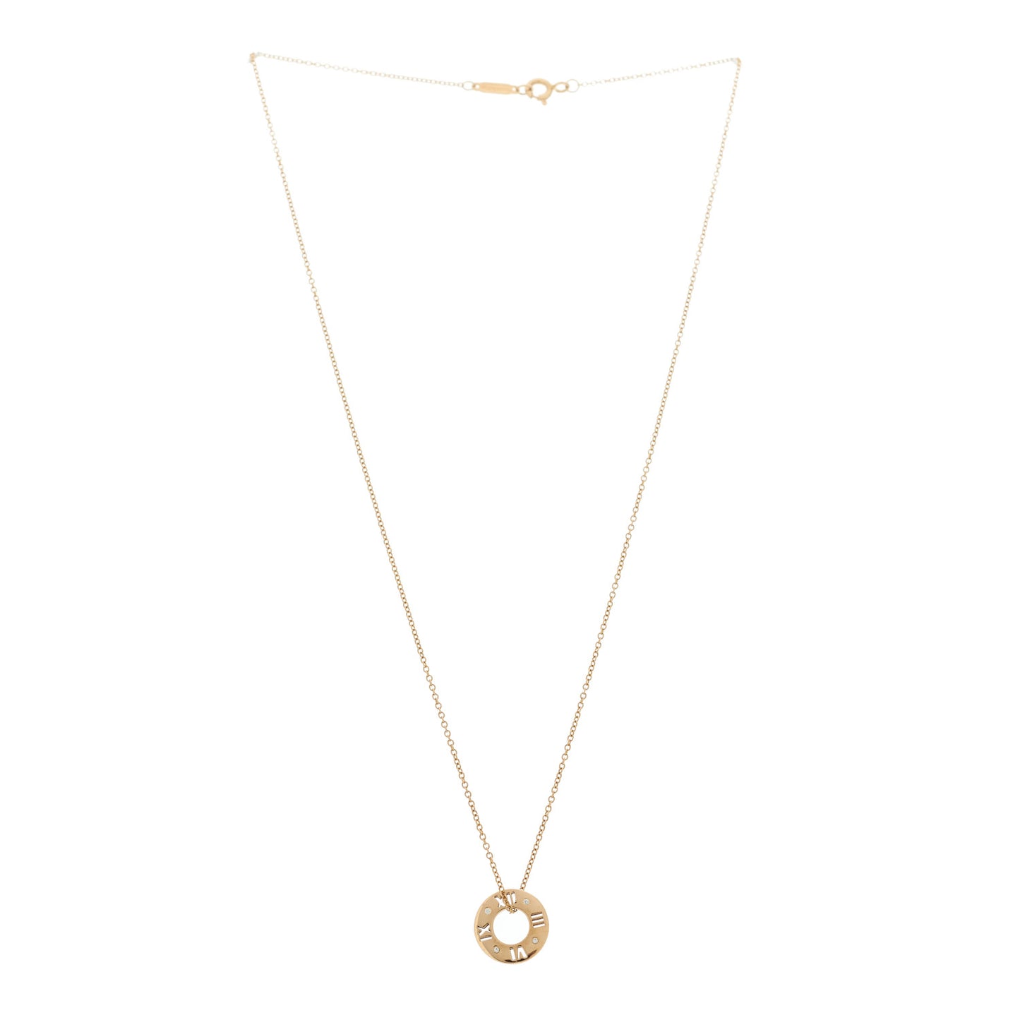 18K Rose Gold Diamond Atlas Pierced Pendant Necklace