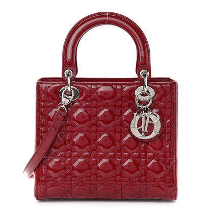 Christian Dior Patent Cannage Medium Lady Dior Red 1 of 12