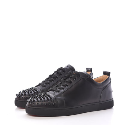 Christian Louboutin Calfskin Mens Louis Junior Spikes Flat Sneakers 45 Black 3 of 11