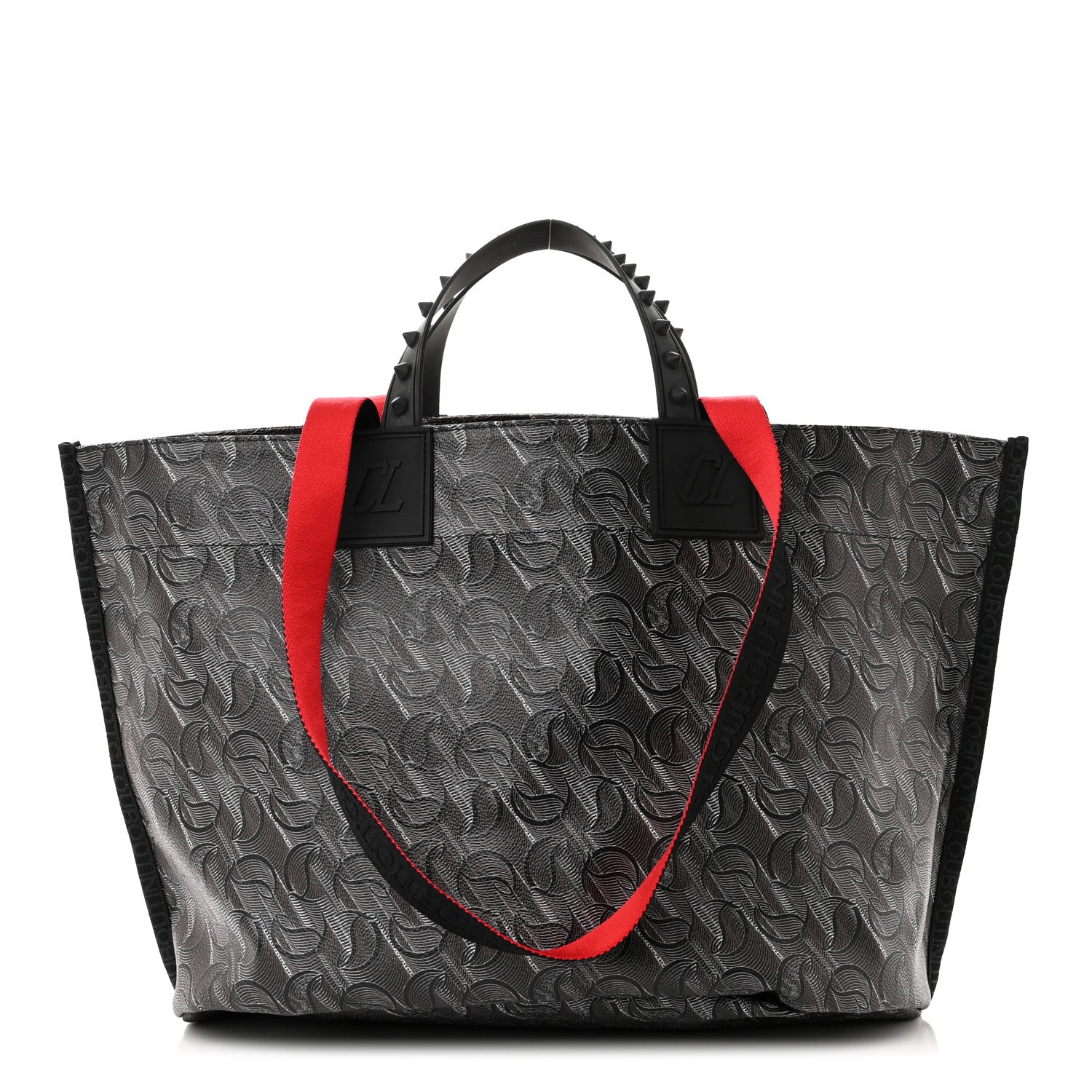 Christian Louboutin Toile Monogram Calfskin Printed Loutote Tote Black 1 of 10