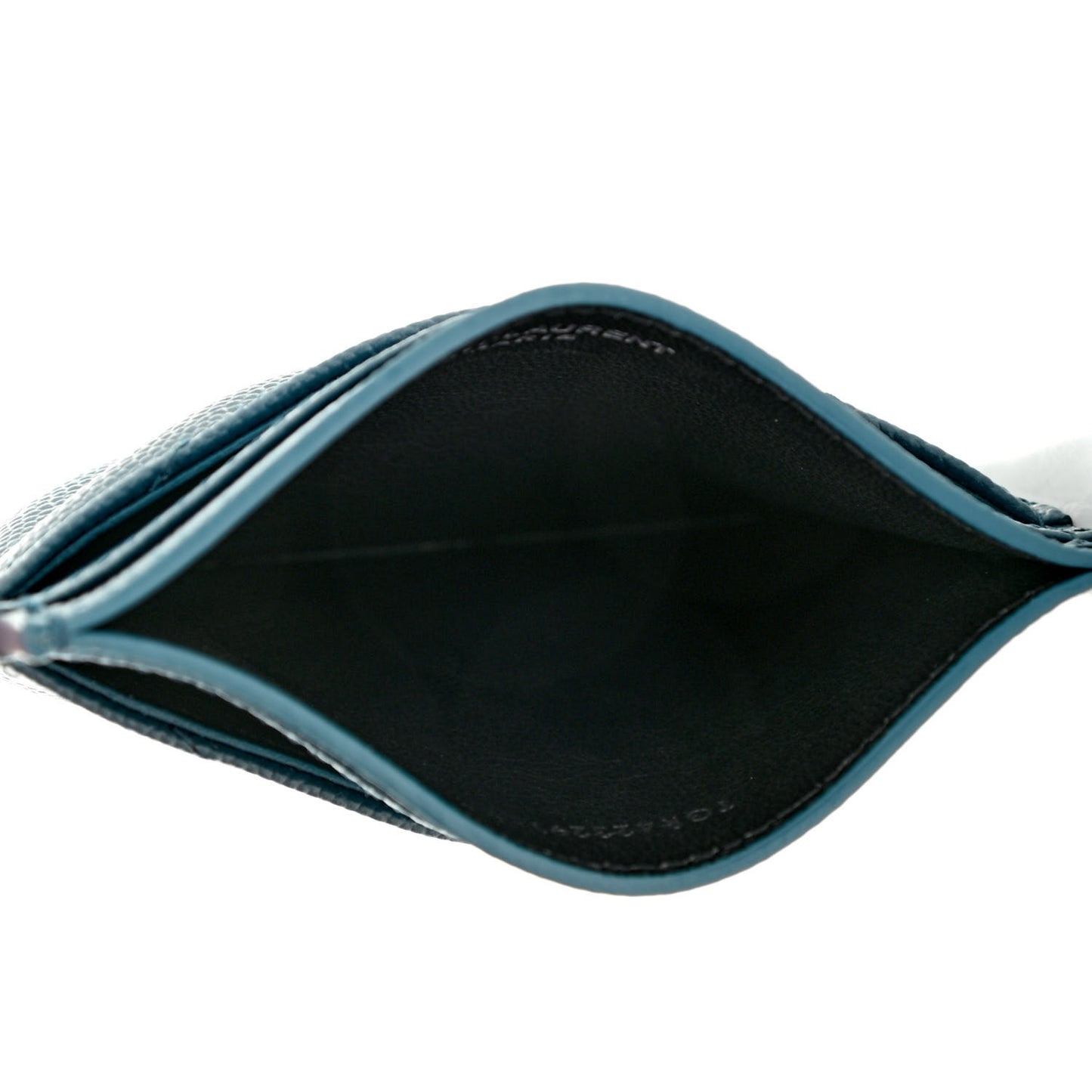 Grain De Poudre Matelasse Chevron Monogram Credit Card Case Peacock Green
