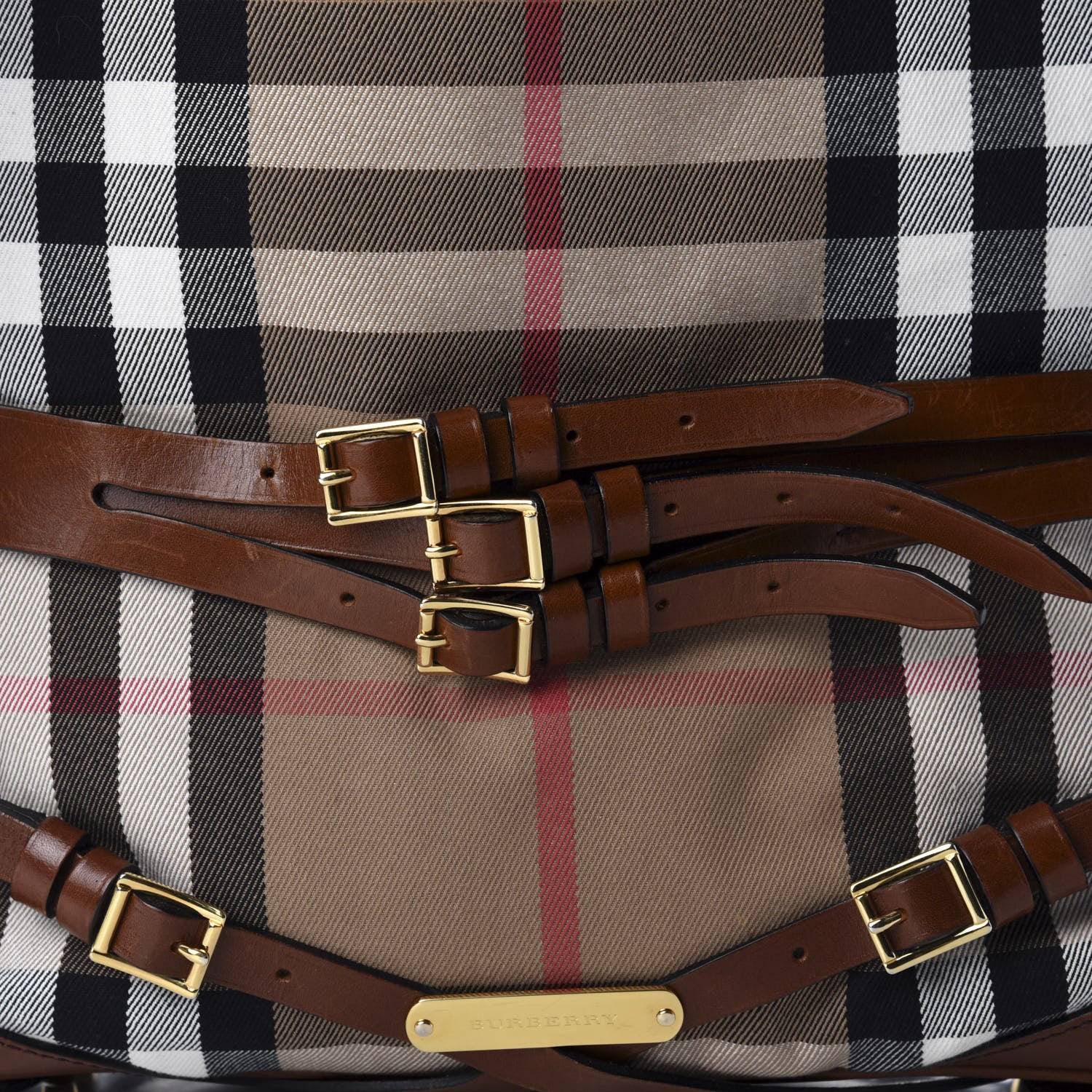 Burberry House Check Bridle Calfskin Medium Gosford Hobo Dark Tan 13 of 13