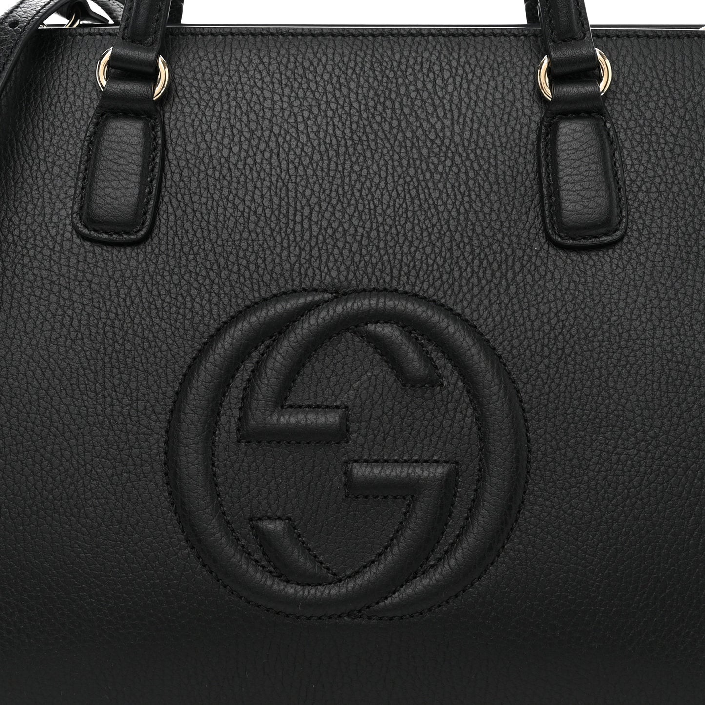 Dollar Calfskin Large Soho Top Handle Satchel Black