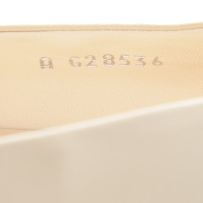 Chanel Lambskin Metallic Cap Toe Crystal CC Ballet Flats 38 Light Beige 12 of 12