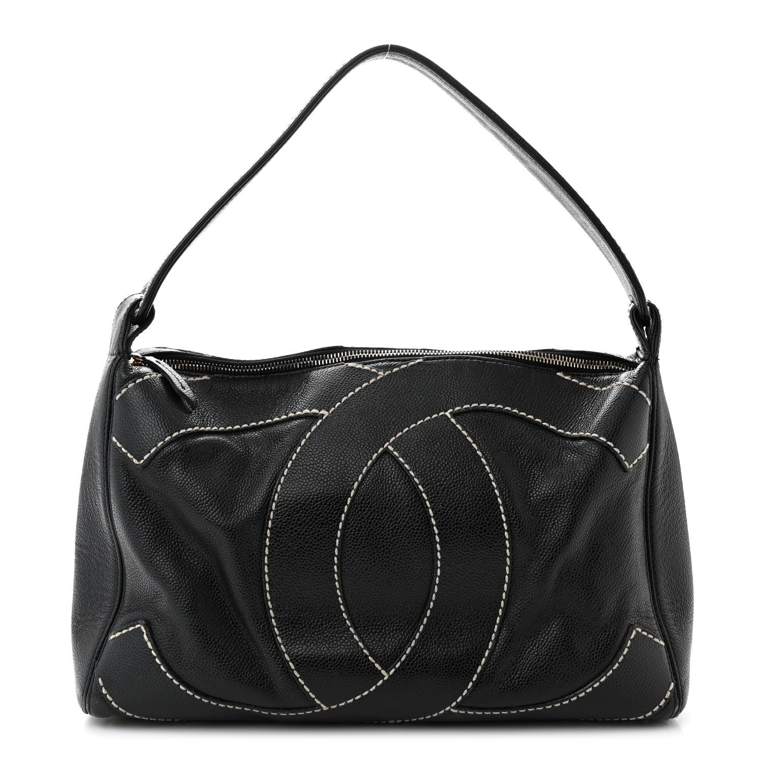 Chanel Caviar CC Stitched Medium Hobo Black 1 of 12