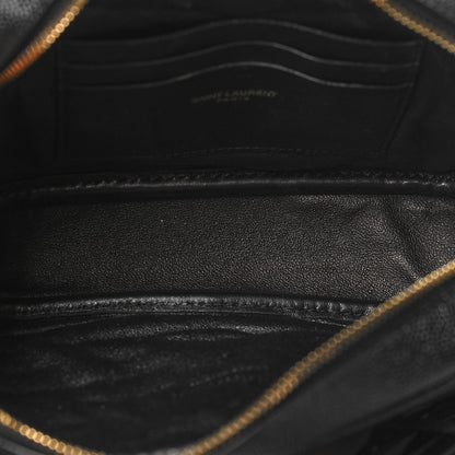 Saint Laurent Grain De Poudre Matelasse Monogram Mini Lou Camera Bag Black 5 of 11