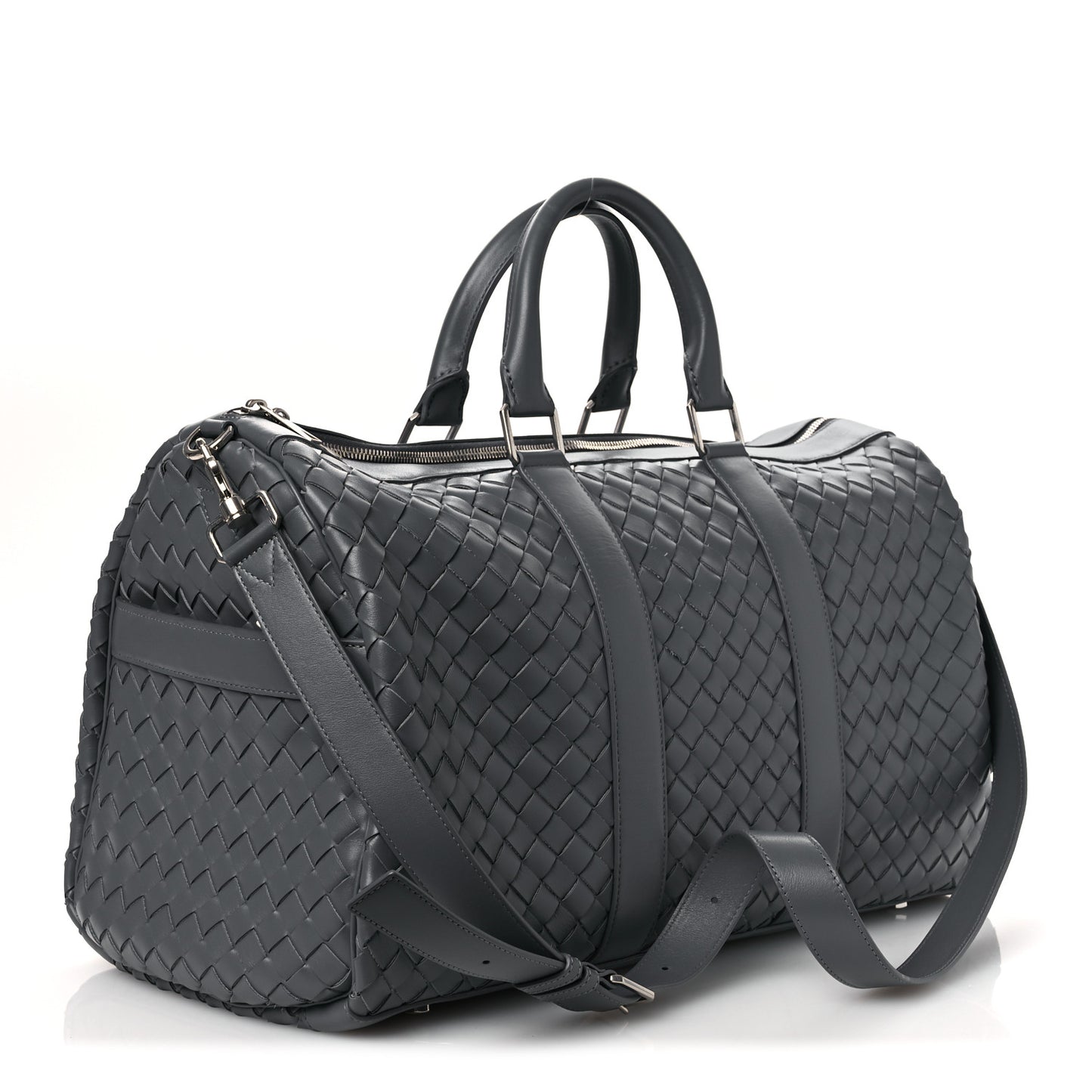 Nappa Intrecciato Medium Duffle Bag Thunder