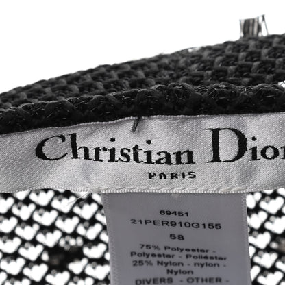 Christian Dior Polyester Nylon Pearl Beret with Veil Black 8 of 8