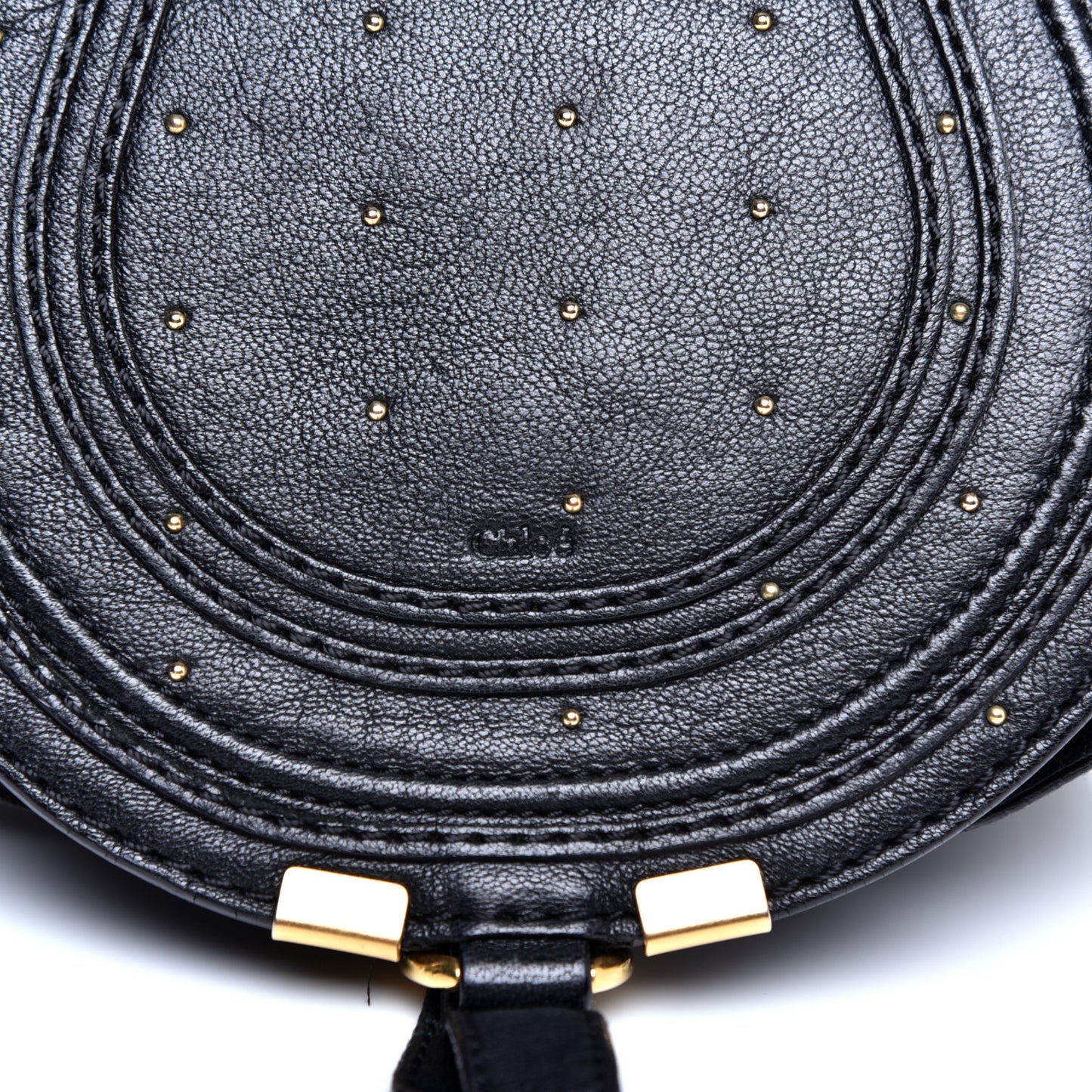 Calfskin Studded Mini Marcie Crossbody Bag Black
