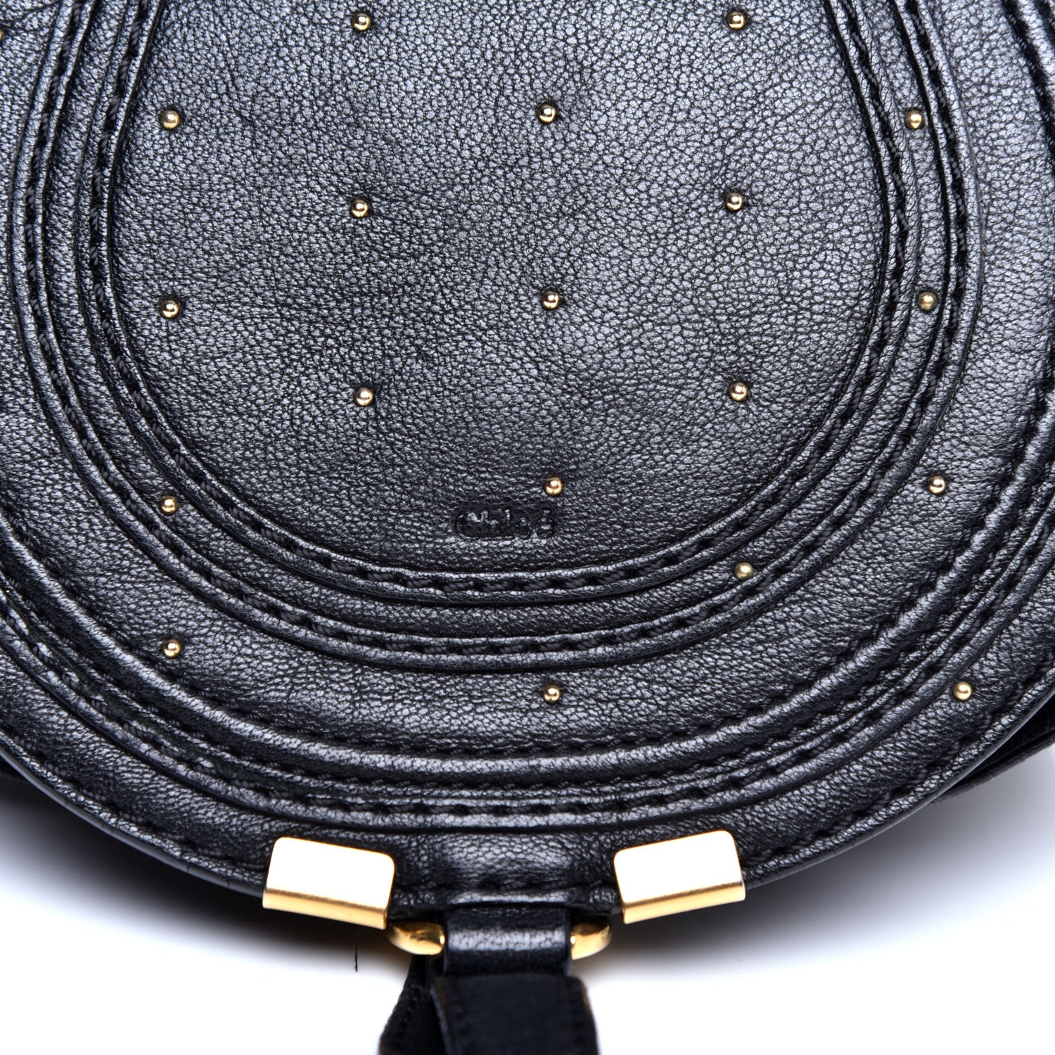 Chloe Calfskin Studded Mini Marcie Crossbody Bag Black 10 of 10