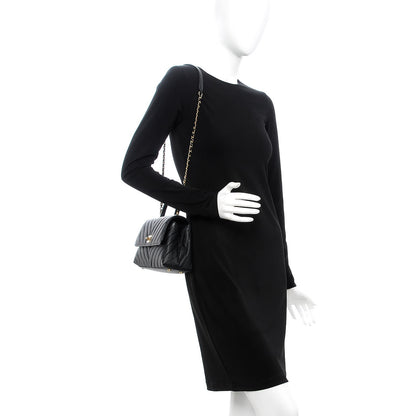 Chanel Caviar Chevron Quilted Mini Coco Handle Flap Black 2 of 8