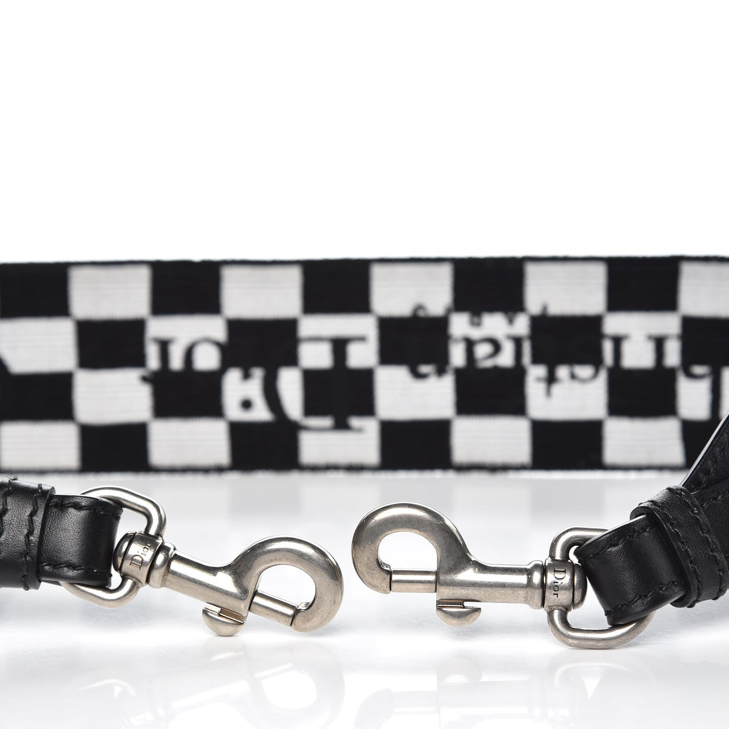 Canvas Embroidered Shoulder Strap Black White