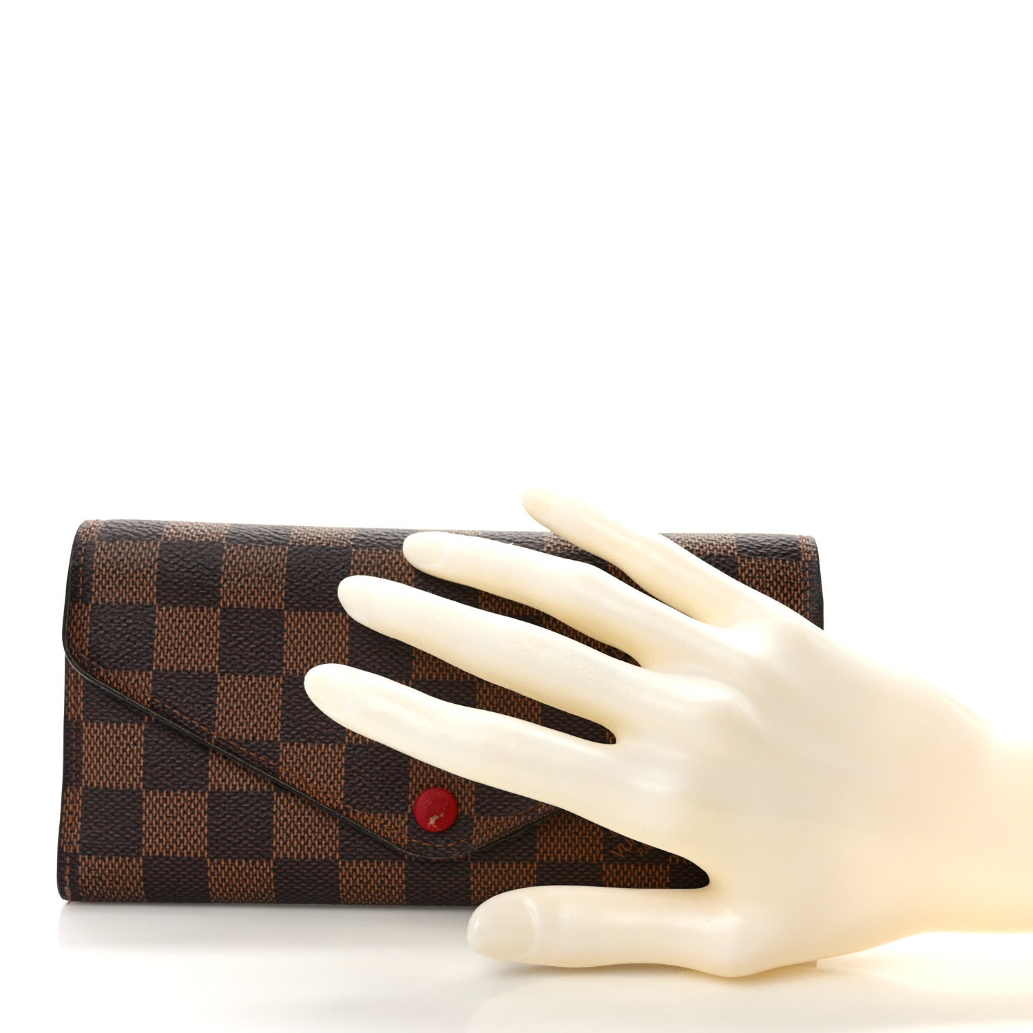 Louis Vuitton Damier Ebene Josephine Wallet Red 2 of 11