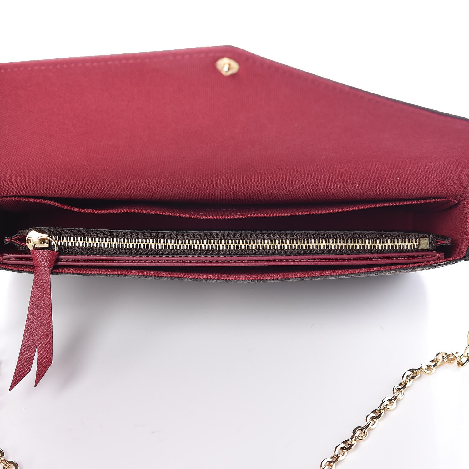Louis Vuitton Monogram Pochette Felicie Chain Wallet Fuchsia 7 of 15