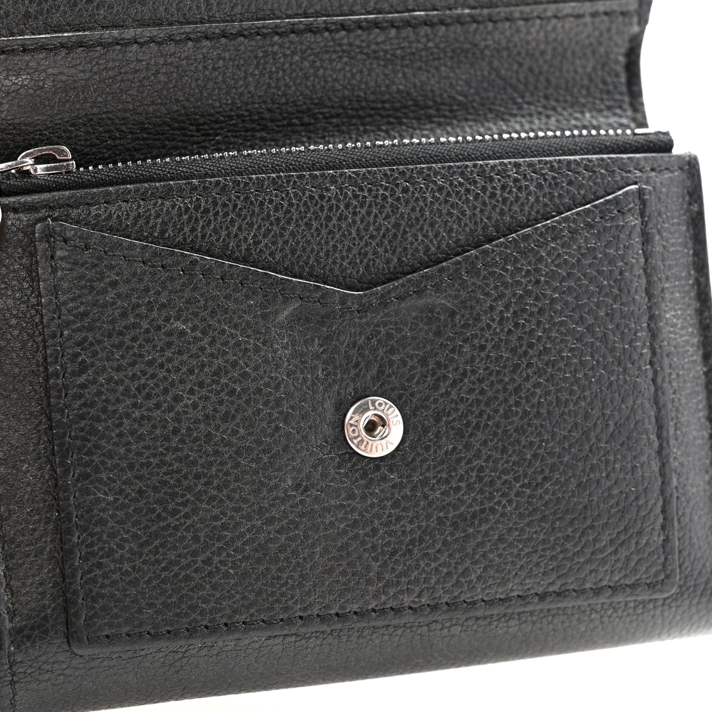 Soft Calfskin My Lockme Compact Wallet Black