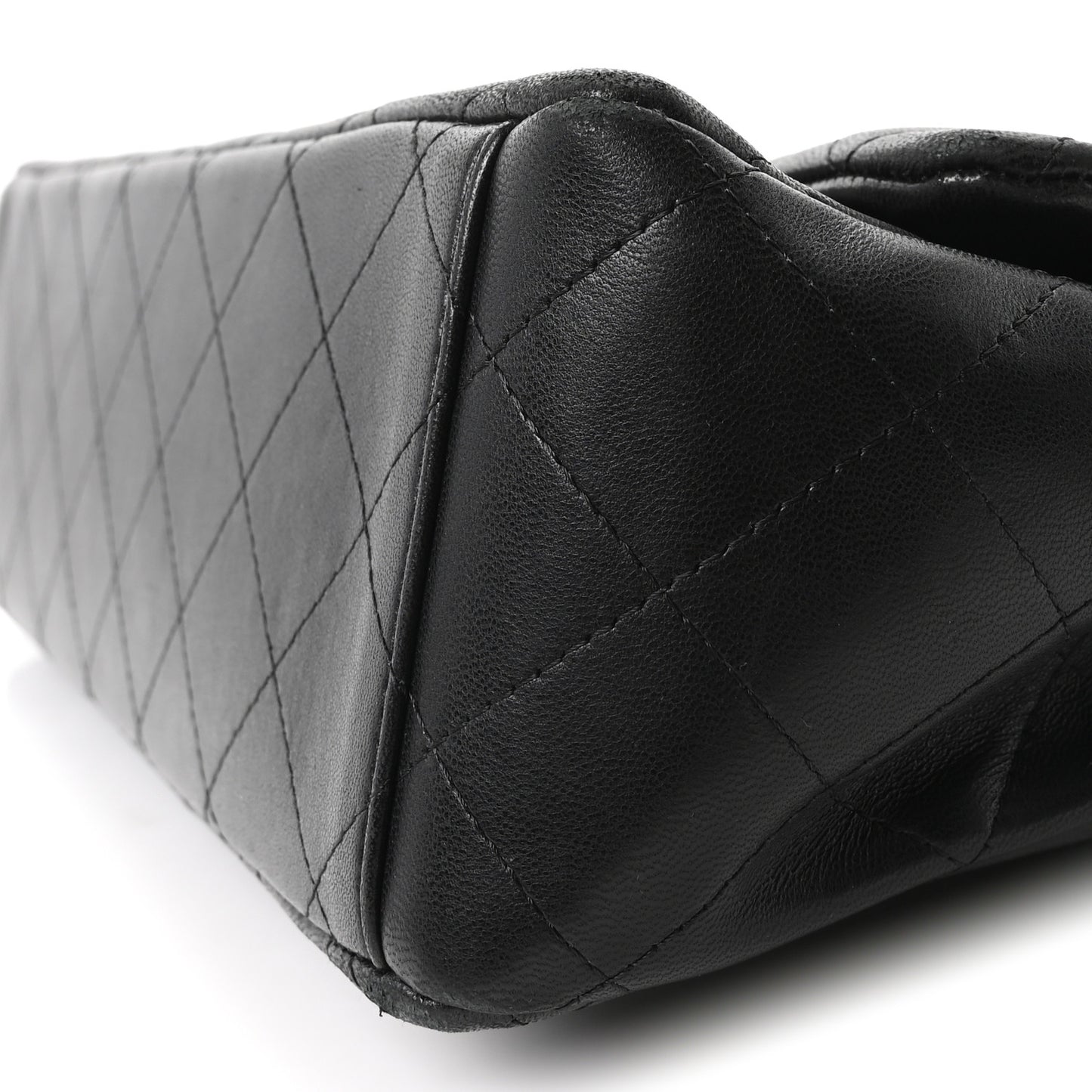 Lambskin Quilted Maxi Double Flap Black