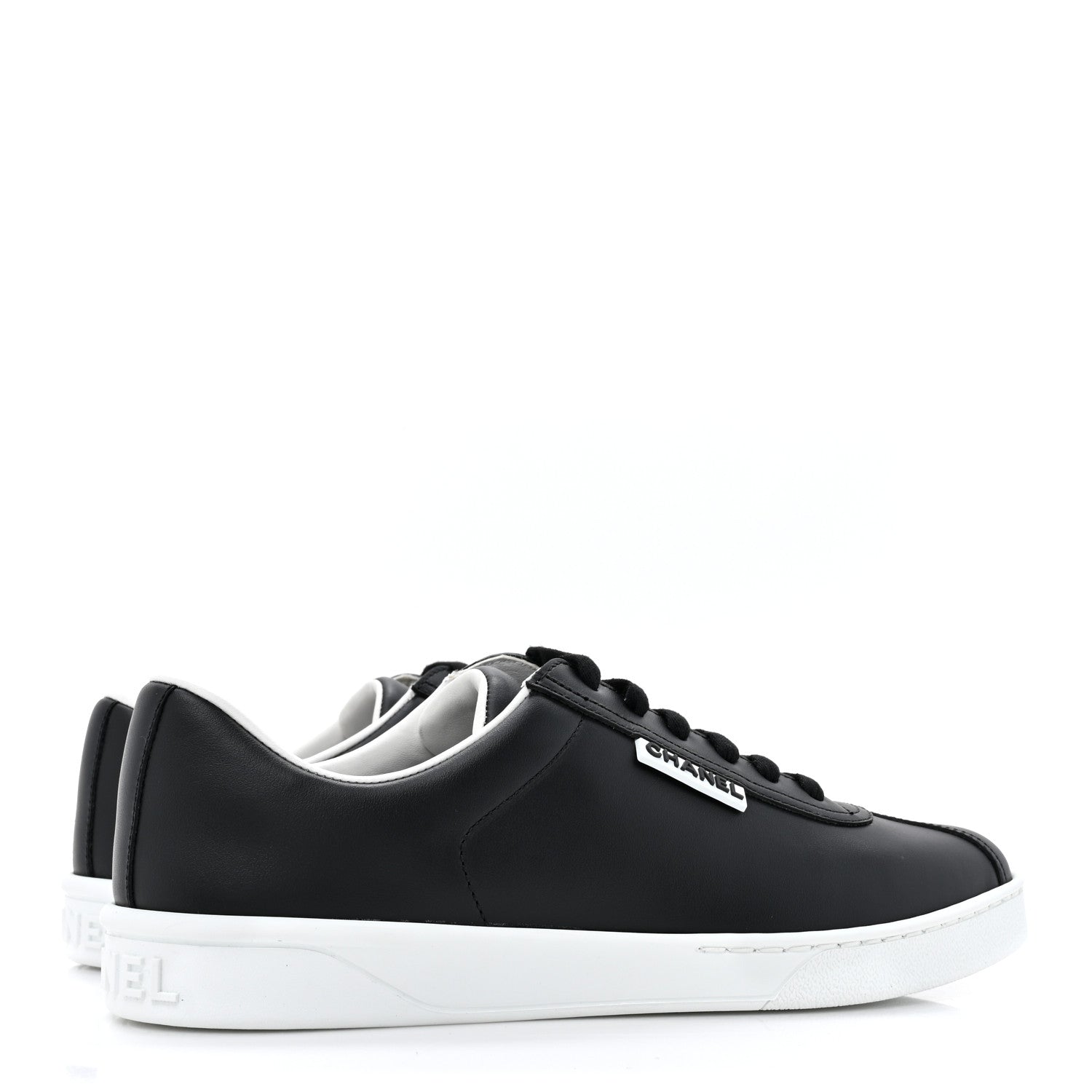 Chanel Calfskin CC Womens Sneakers 39 Black 5 of 9