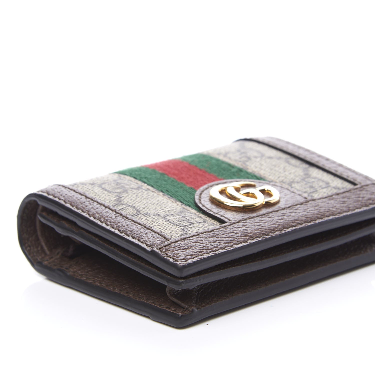 Gucci GG Supreme Monogram Web Ophidia Card Case Beige New Acero 5 of 9