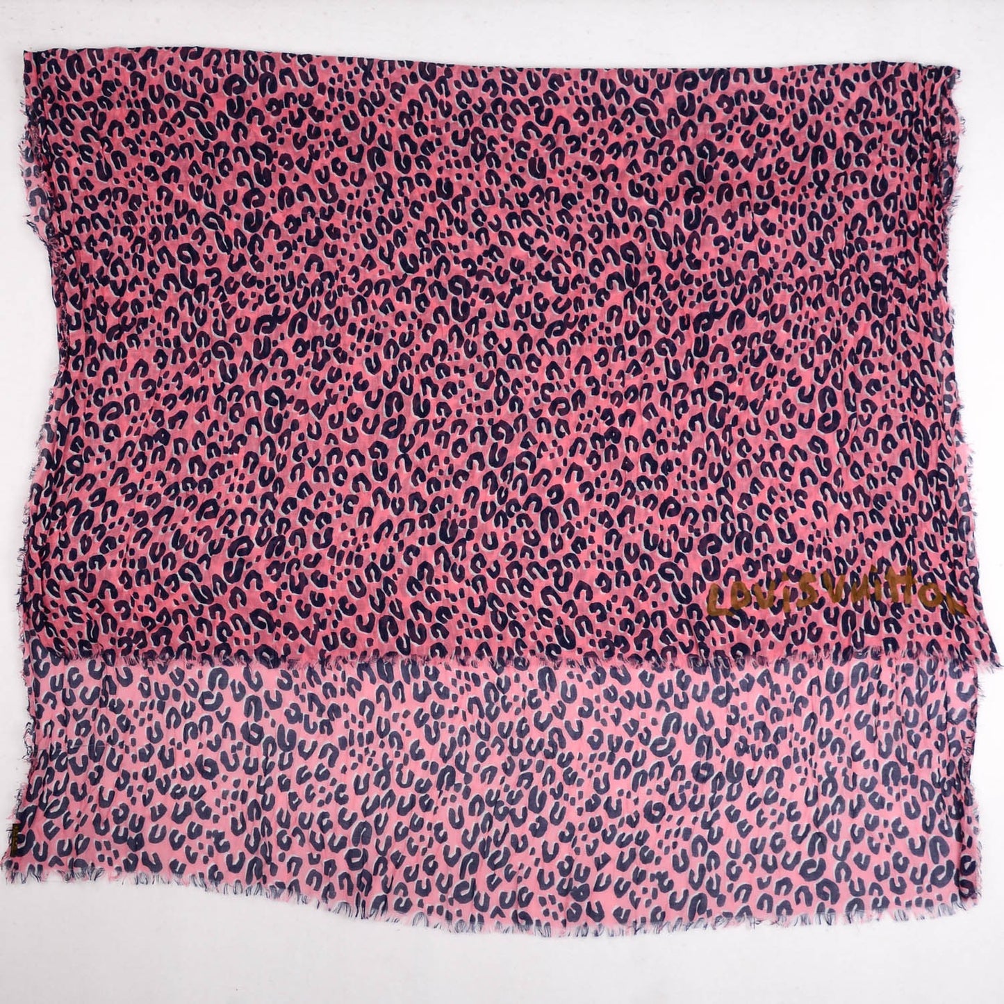 Cashmere Silk Leopard Stole Corail