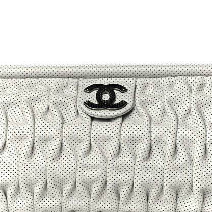 Chanel Lambskin Perforated Clutch White 7 of 10