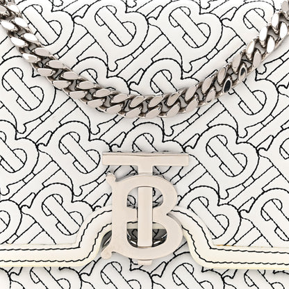 Burberry Calfskin Monogram Embossed Small TB Chain Bag Optic White 8 of 13