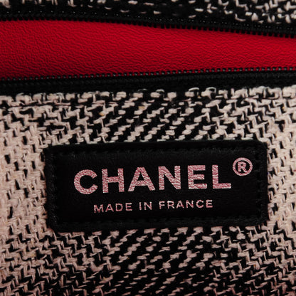Chanel Tweed Jumbo Single Flap Ecru Red 8 of 9