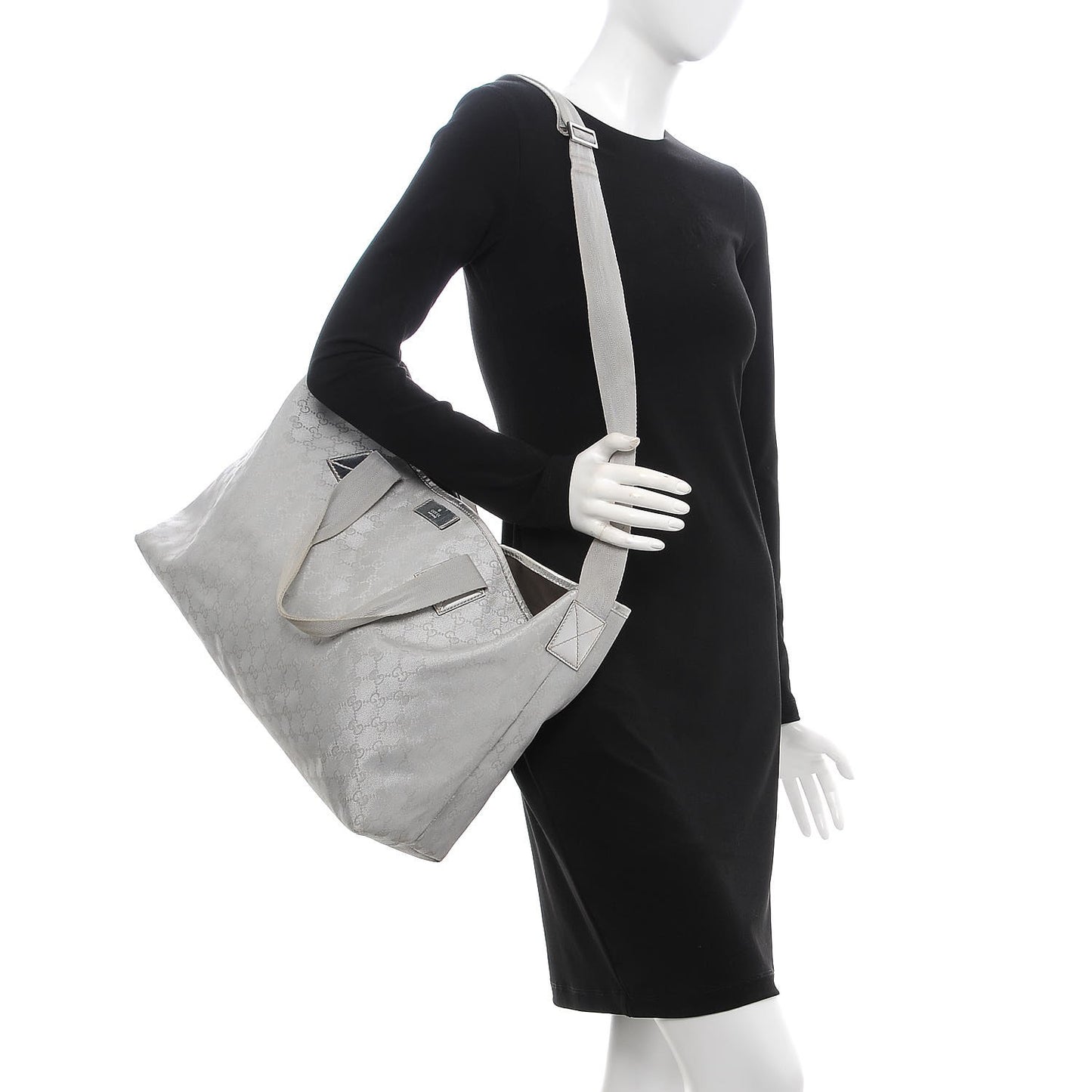 Metallic Monogram Travel Bag Silver