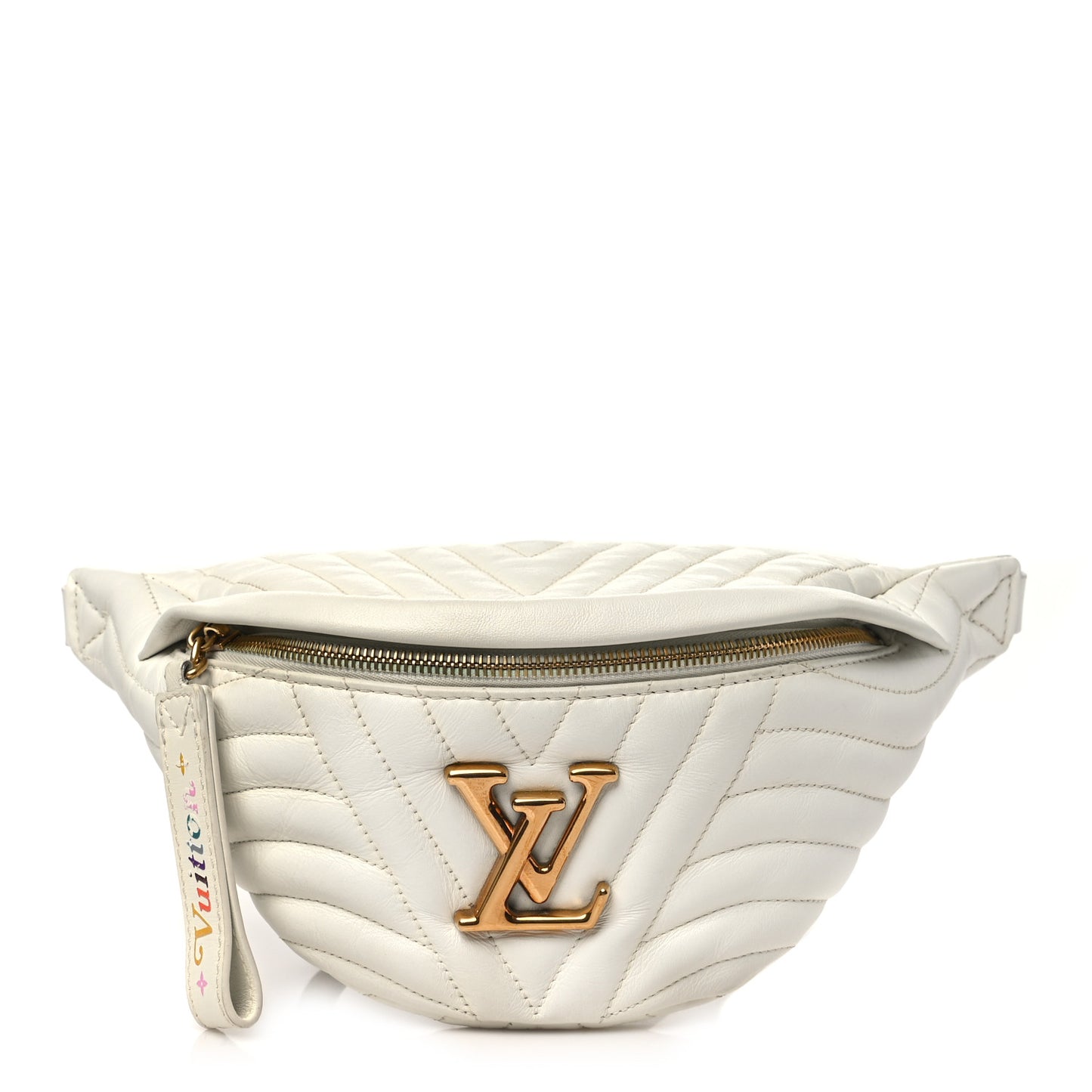 Calfskin Quilted New Wave Bumbag White