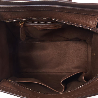 Celine Pebbled Calfskin Micro Luggage Chocolate 6 of 9