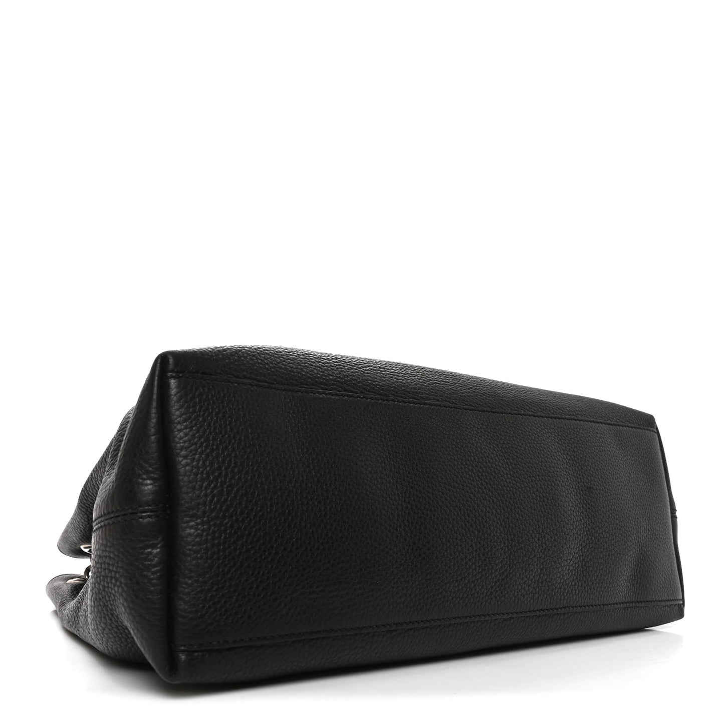 Pebbled Calfskin Studded Medium Soho Chain Shoulder Bag Black