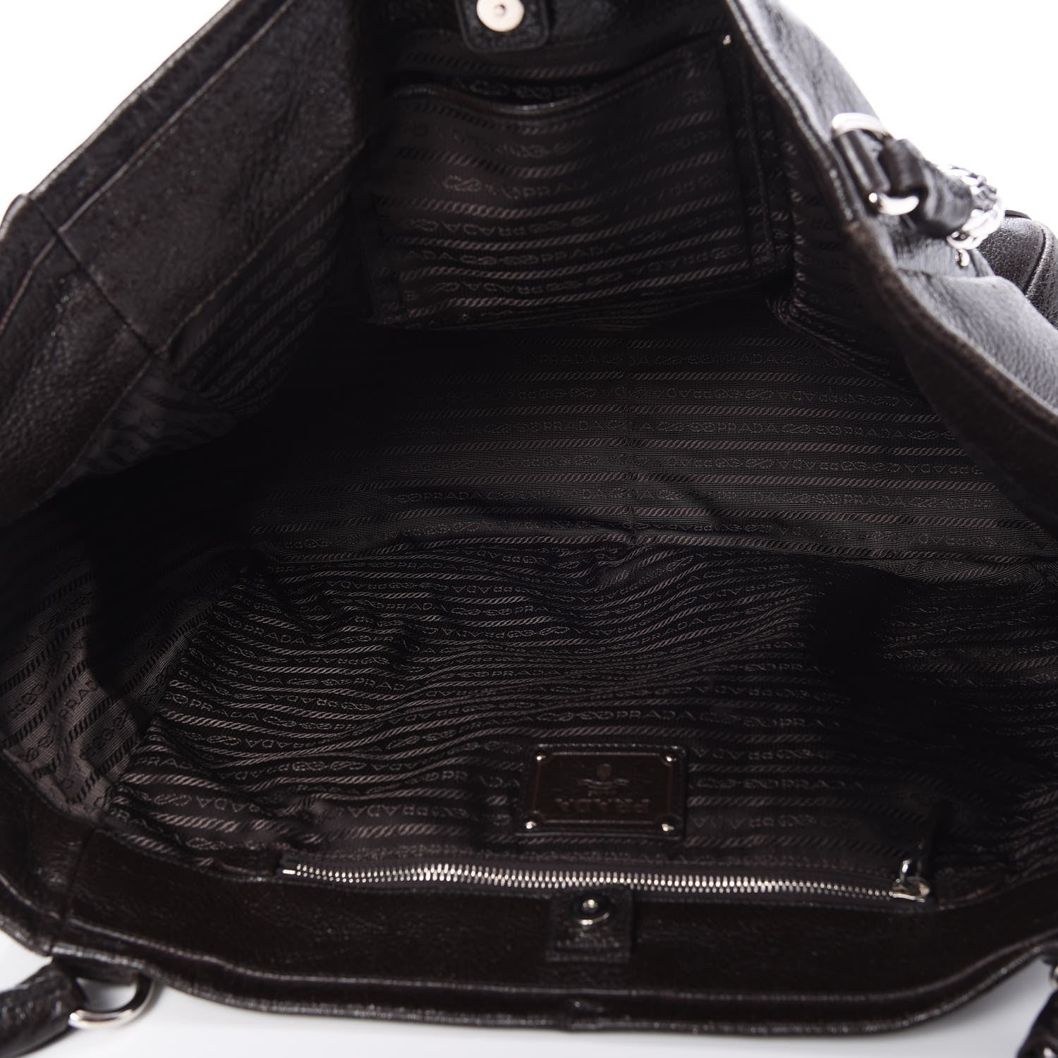 Prada Cervo Lux Chain Shoulder Bag Ebano 5 of 8