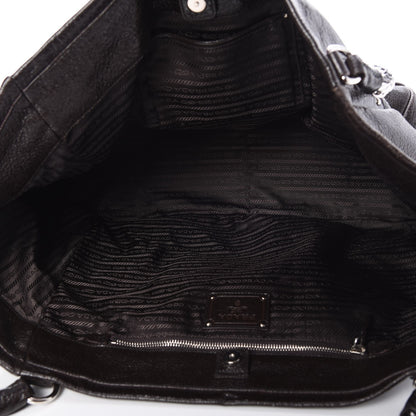 Prada Cervo Lux Chain Shoulder Bag Ebano 5 of 8