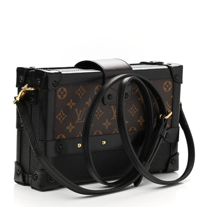Louis Vuitton Monogram Calfskin Petite Malle Black White 2 of 10