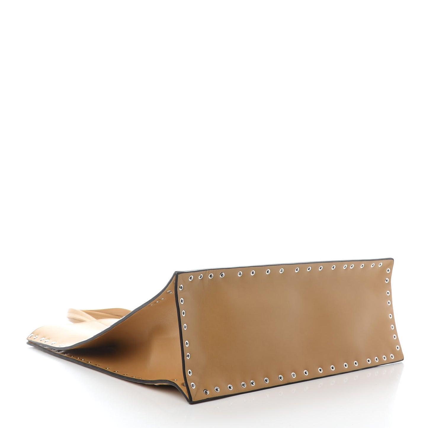 Satinated Natural Calfskin Large Studs Vertical Cabas Sand