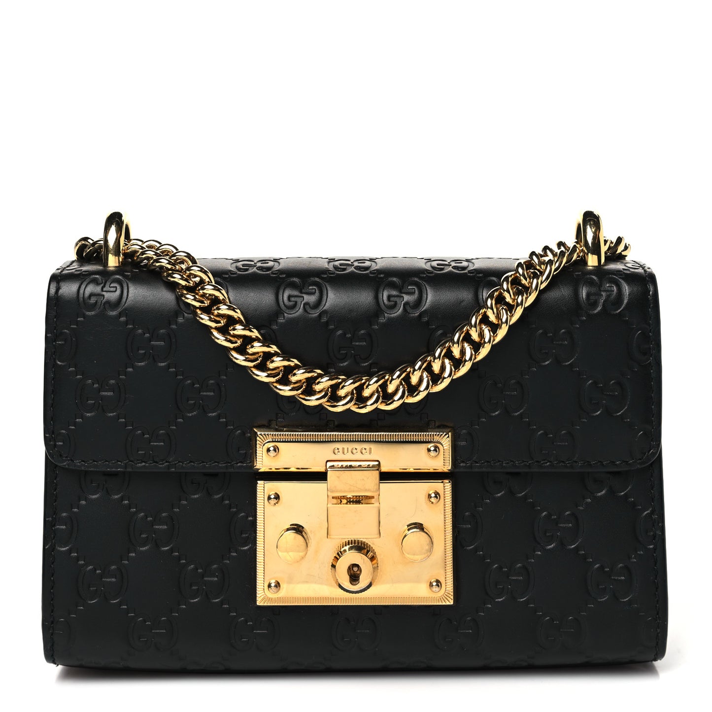 Guccissima Small Padlock Shoulder Bag Black