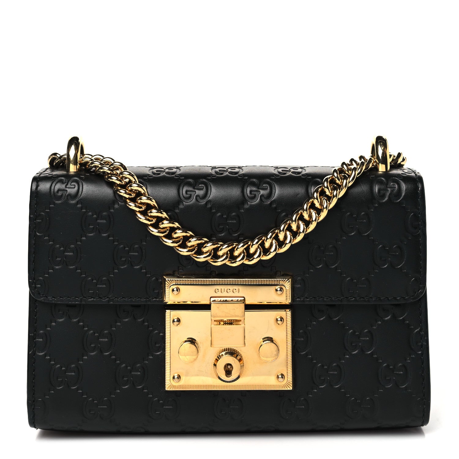 Gucci Guccissima Small Padlock Shoulder Bag Black 1 of 10
