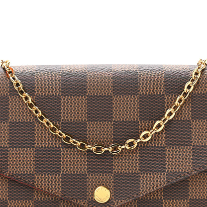 Louis Vuitton Damier Ebene Pochette Felicie Chain Wallet 8 of 11
