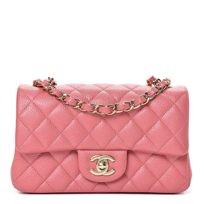 Chanel Iridescent Caviar Quilted Mini Rectangular Flap Dark Pink 1 of 13
