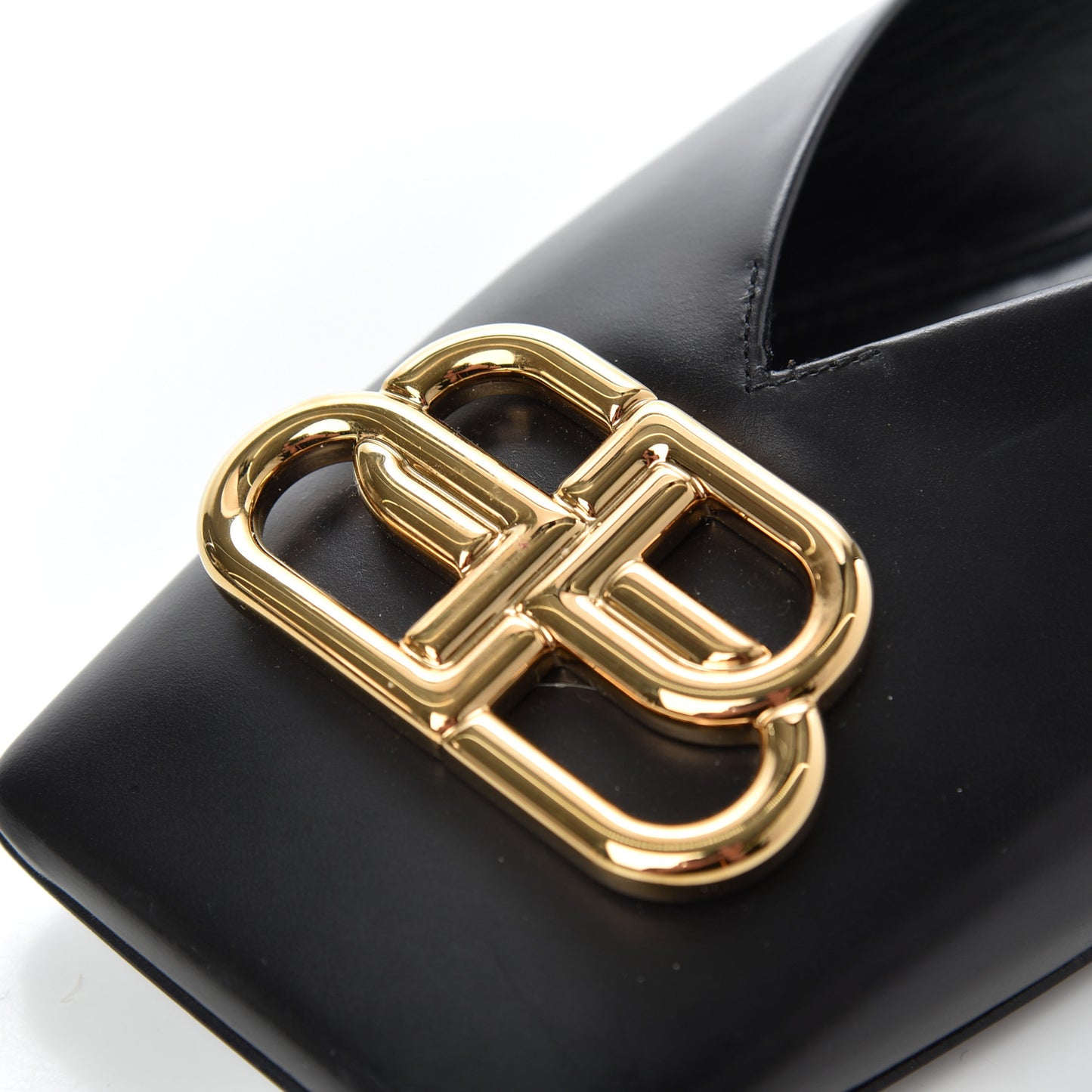 Soft Calfskin Double Square BB 5mm Mules 38 Black