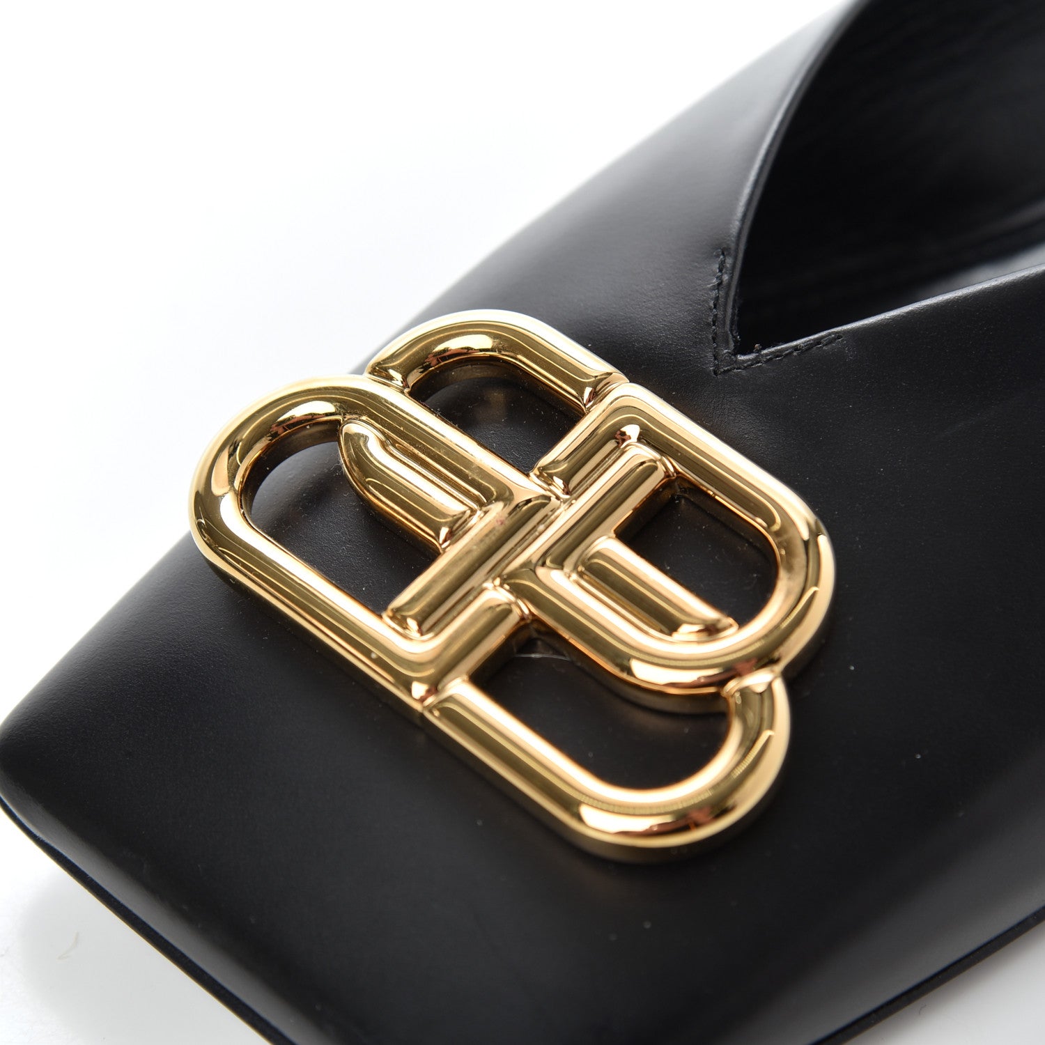 Balenciaga Soft Calfskin Double Square BB 5mm Mules 38 Black 9 of 18