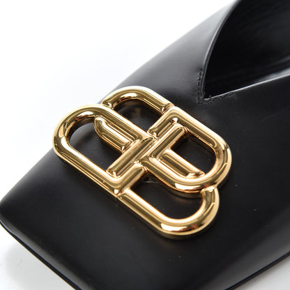 Balenciaga Soft Calfskin Double Square BB 5mm Mules 38 Black 9 of 18
