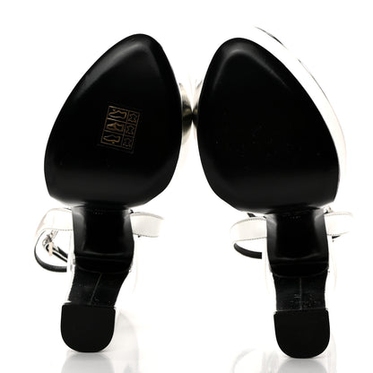 Saint Laurent Metallic Patent Jodie 95 Platform Sandals 36 Silver 5 of 9