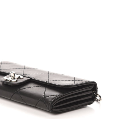 Chanel Lambskin Stitched Orient Express Wallet on Chain WOC Black 13 of 14