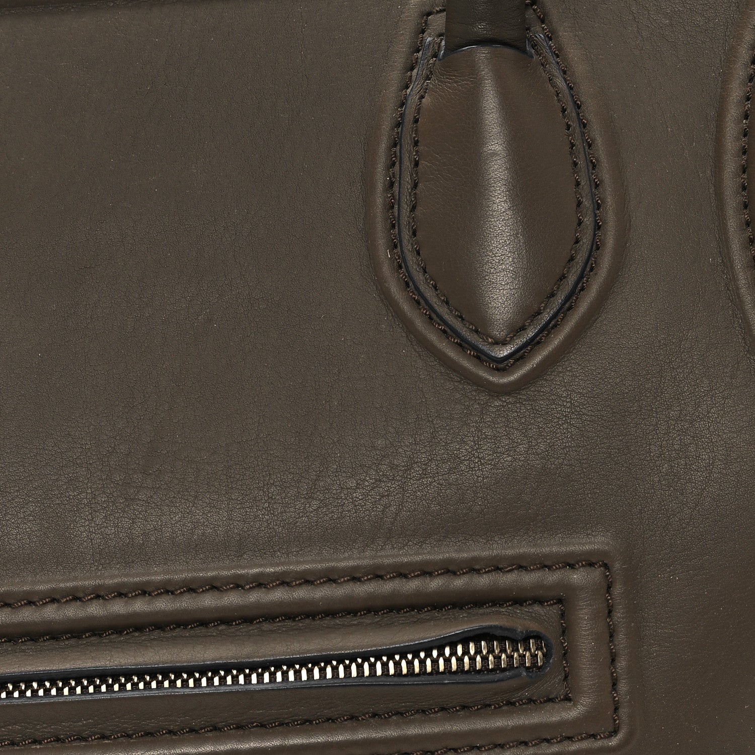Celine Smooth Calfskin Medium Phantom Luggage Khaki Cobalt Trim 10 of 11