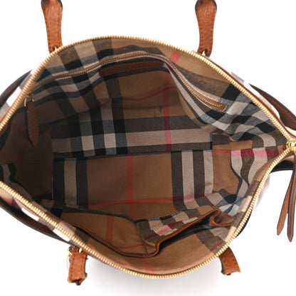 Burberry Calfskin House Check Small Salisbury Tote Brown 5 of 16