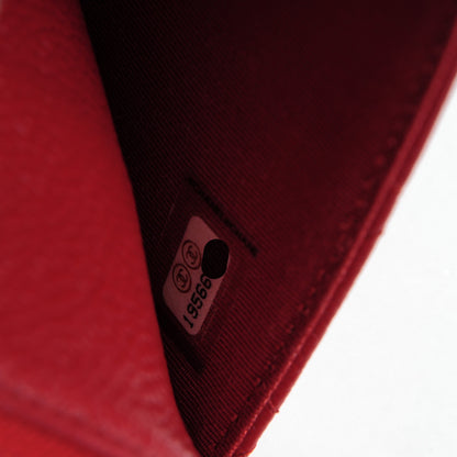 Chanel Caviar Quilted Wallet On Chain WOC Dark Red 8 of 8