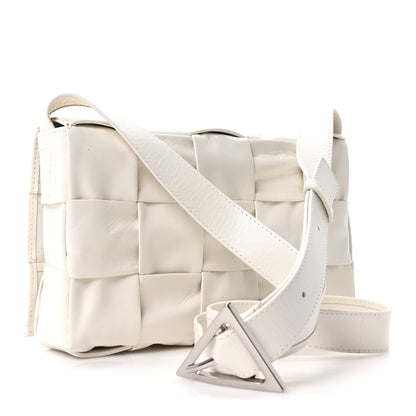 Bottega Veneta Patent Maxi Intrecciato Cassette Crossbody Bag White 3 of 10