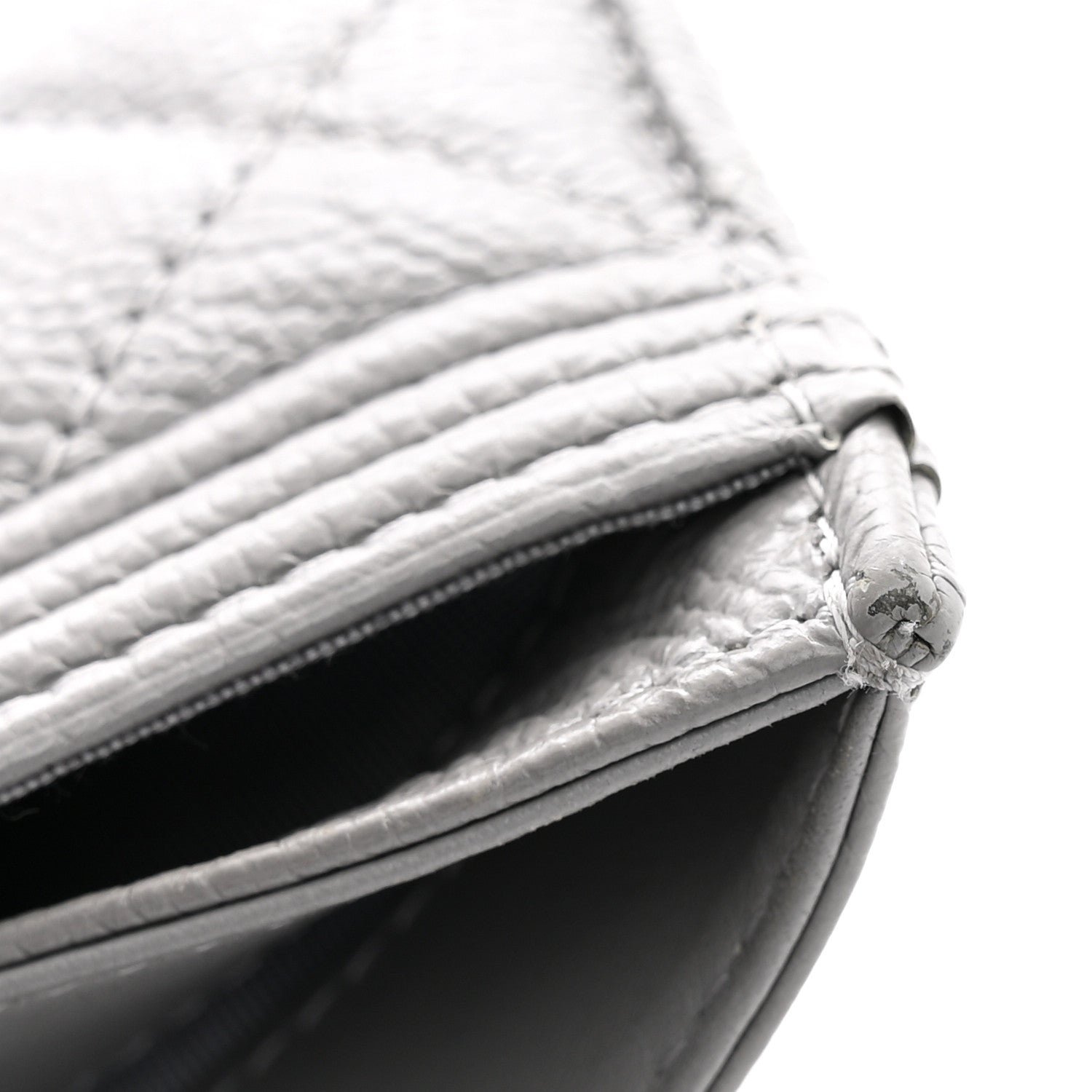 Chanel Caviar Quilted Boy Card Holder Grey Grey 8 of 9